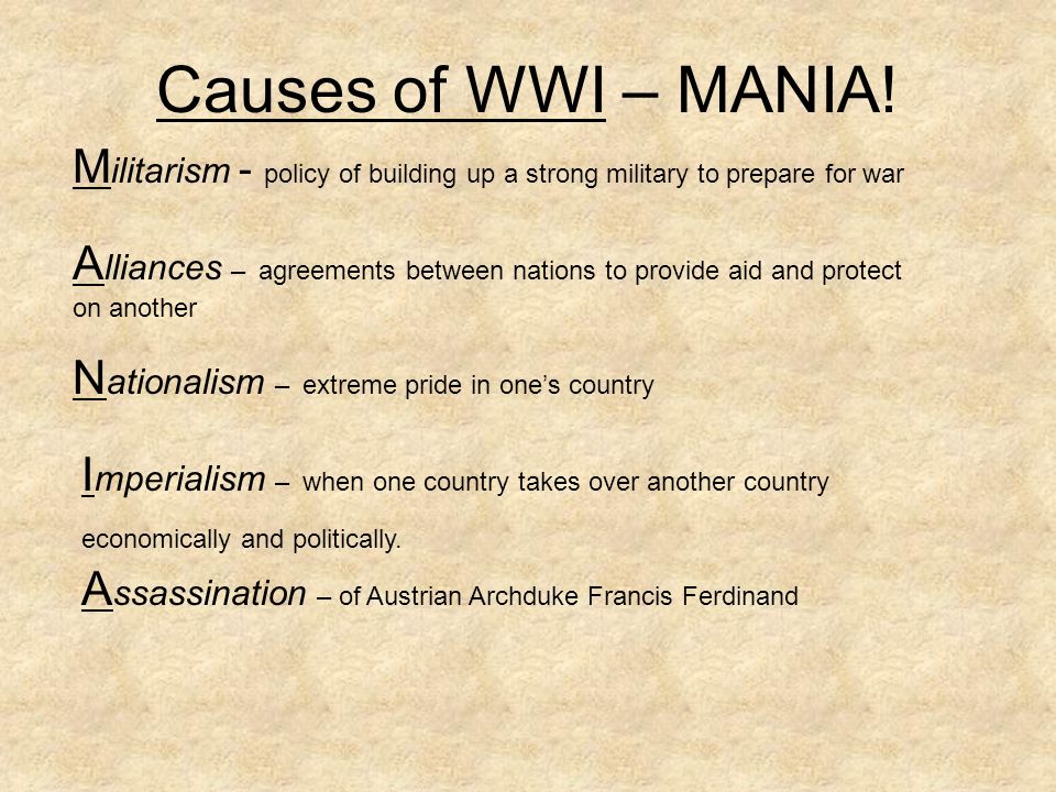 course of ww1